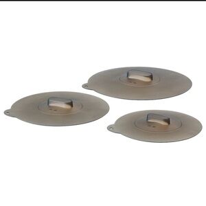 Set of 3 Silicone Lids in Gray